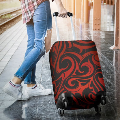 Maori Red Black Themed Design Luggage Cover Protector