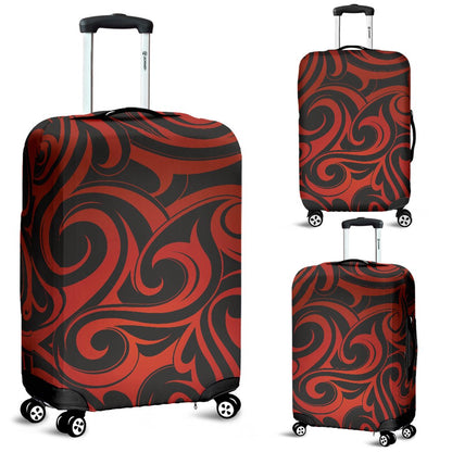 Maori Red Black Themed Design Luggage Cover Protector