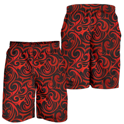 Maori Red Black Themed Design Mens Shorts-JTAMIGO.COM