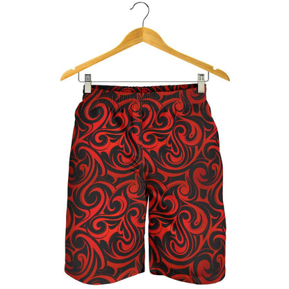 Maori Red Black Themed Design Mens Shorts-JTAMIGO.COM
