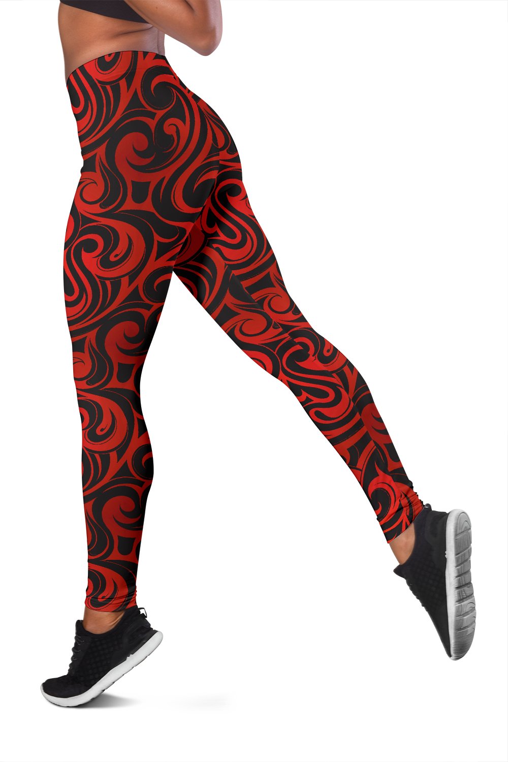 Maori Red Black Themed Design Women Leggings