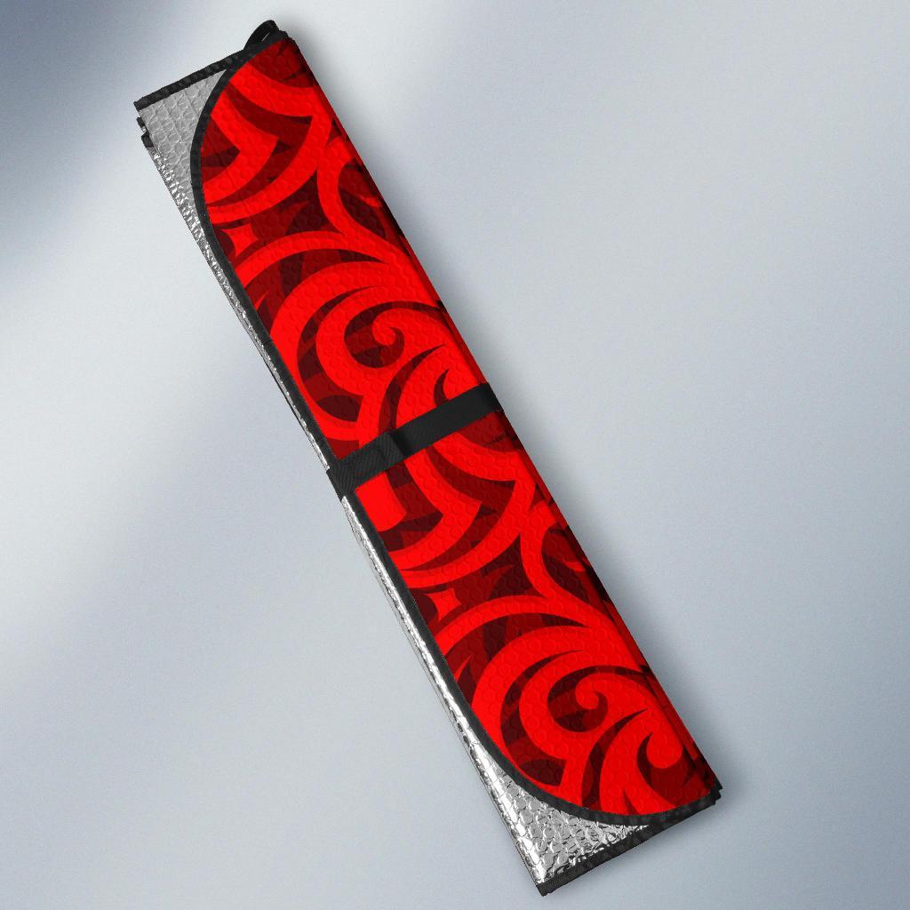 Maori Red Themed Design Print Car Sun Shade For Windshield