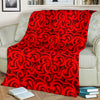 Maori Red Themed Design Print Fleece Blanket