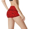 Maori Red Themed Design Print High Waisted Spandex Shorts-JTAMIGO.COM