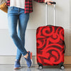 Maori Red Themed Design Print Luggage Cover Protector