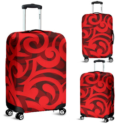 Maori Red Themed Design Print Luggage Cover Protector
