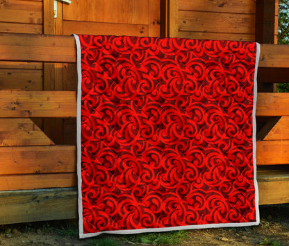 Maori Red Themed Design Print Premium Quilt-JTAMIGO.COM