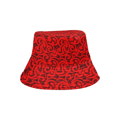 Maori Red Themed Design Print Unisex Bucket Hat