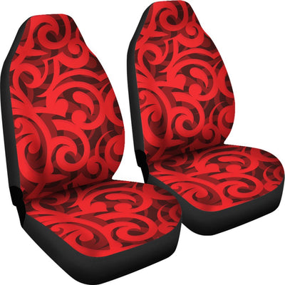 Maori Red Themed Design Print Universal Fit Car Seat Covers
