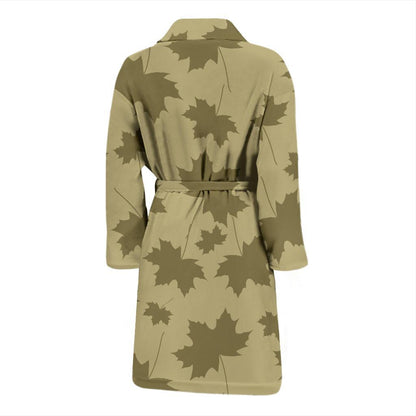 Maple Leaf Pattern Print Design 01 Men Bathrobe-JORJUNE.COM
