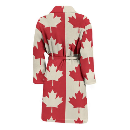 Maple Leaf Pattern Print Design 02 Men Bathrobe-JORJUNE.COM