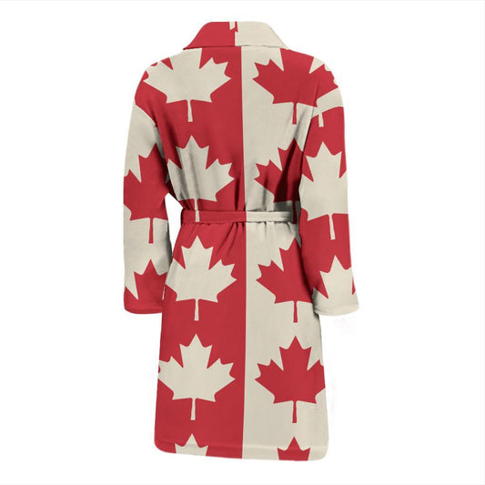 Maple Leaf Pattern Print Design 02 Men Bathrobe-JORJUNE.COM