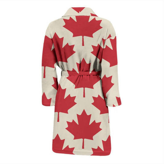 Maple Leaf Pattern Print Design 03 Men Bathrobe-JORJUNE.COM