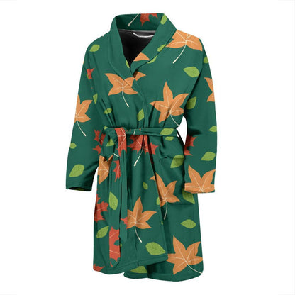 Maple Leaf Pattern Print Design 04 Men Bathrobe-JORJUNE.COM