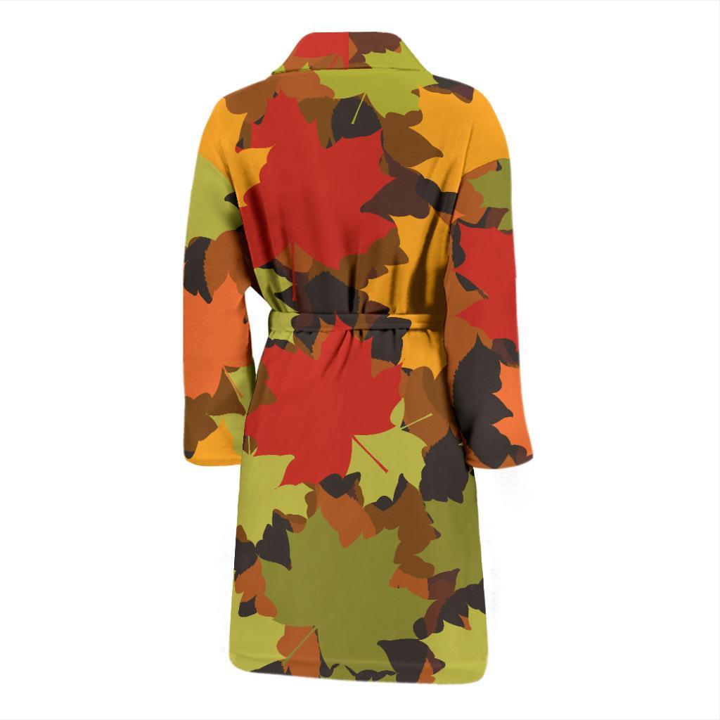 Maple Leaf Pattern Print Design 05 Men Bathrobe-JORJUNE.COM