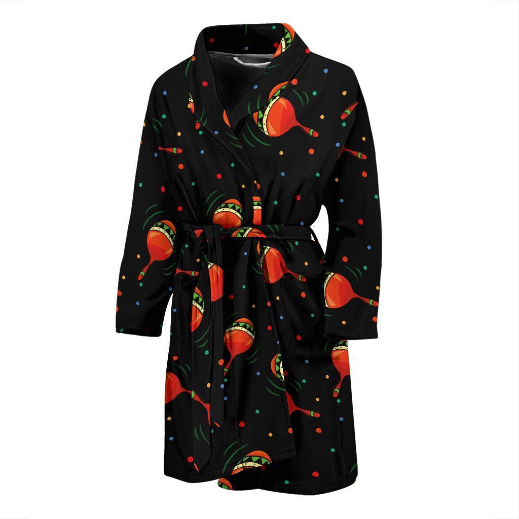 Maracas Pattern Print Design 03 Men Bathrobe-JORJUNE.COM