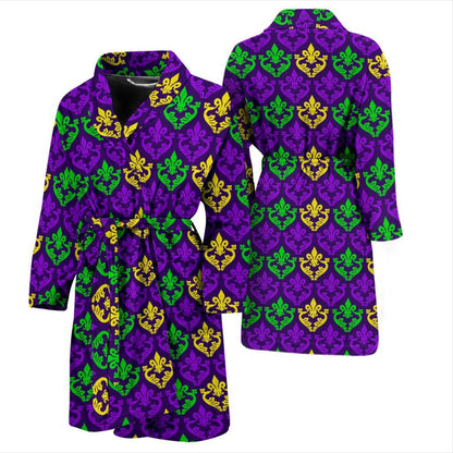 Mardi Gras Pattern Print Design 02 Men Bathrobe-JORJUNE.COM