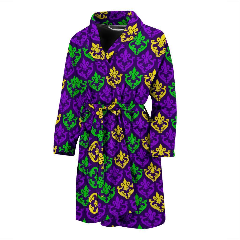 Mardi Gras Pattern Print Design 02 Men Bathrobe-JORJUNE.COM