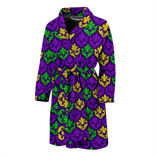 Mardi Gras Pattern Print Design 02 Men Bathrobe-JORJUNE.COM