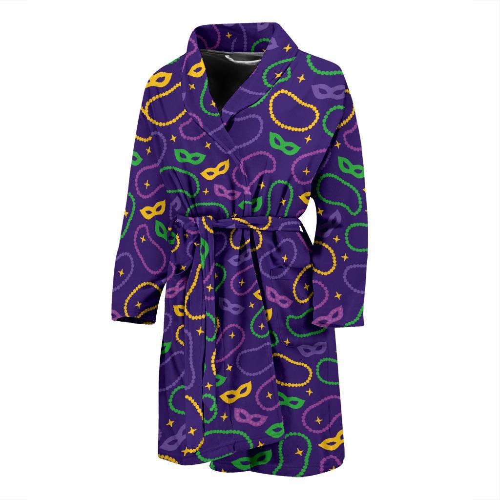 Mardi Gras Pattern Print Design 04 Men Bathrobe-JORJUNE.COM