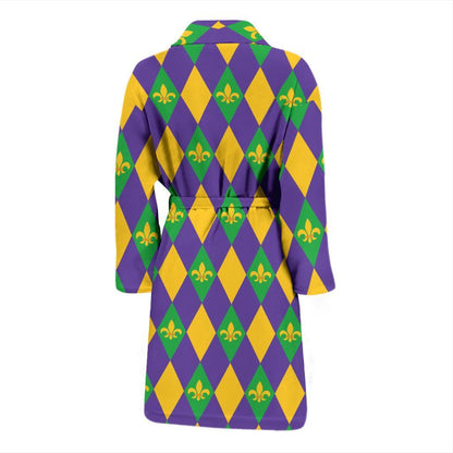 Mardi Gras Pattern Print Design 05 Men Bathrobe-JORJUNE.COM