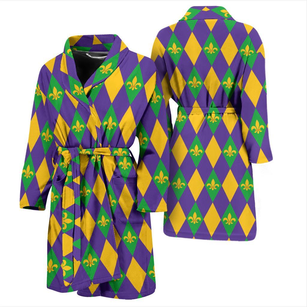 Mardi Gras Pattern Print Design 05 Men Bathrobe-JORJUNE.COM