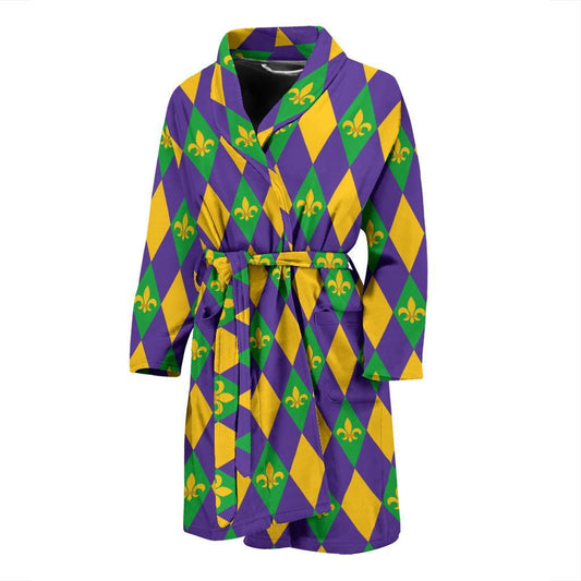 Mardi Gras Pattern Print Design 05 Men Bathrobe-JORJUNE.COM