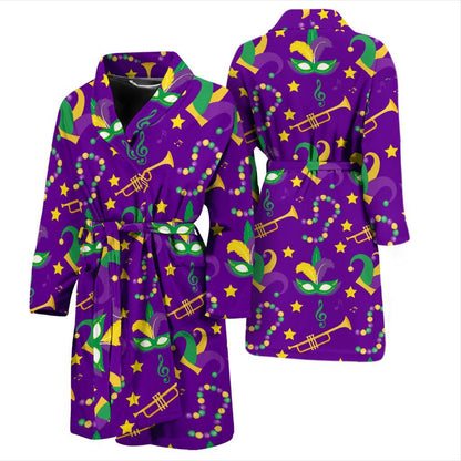 Mardi Gras Pattern Print Design 06 Men Bathrobe-JORJUNE.COM