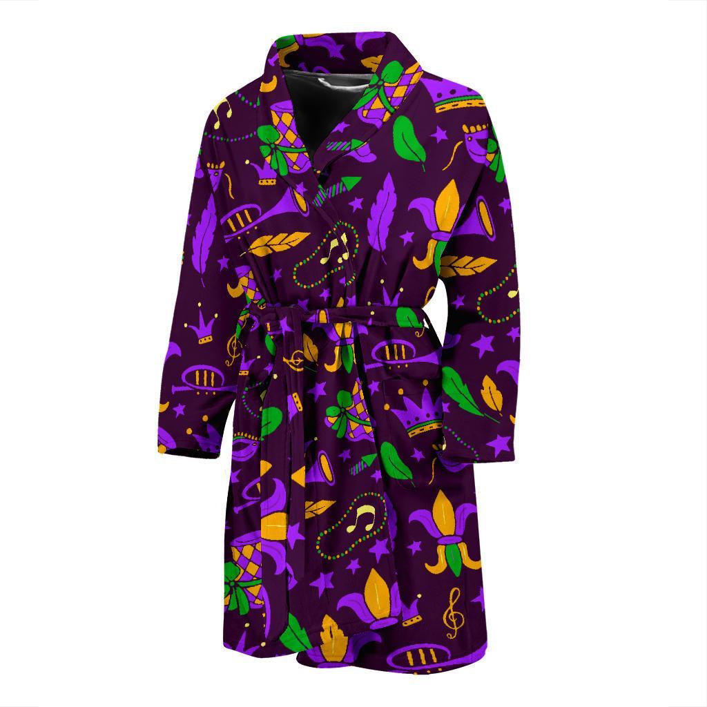 Mardi Gras Pattern Print Design 08 Men Bathrobe-JORJUNE.COM
