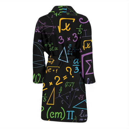 Math Pattern Print Design 03 Men Bathrobe-JORJUNE.COM