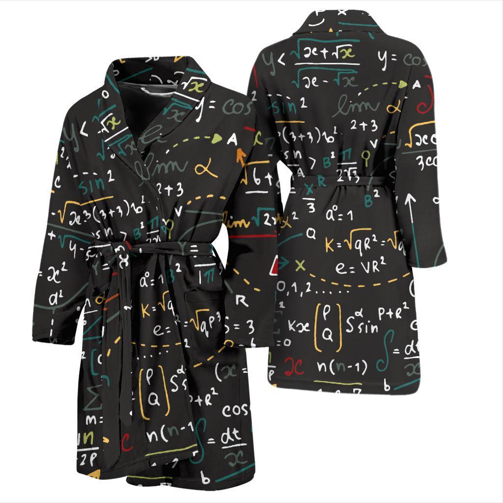 Math Pattern Print Design 04 Men Bathrobe-JORJUNE.COM