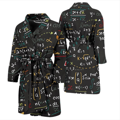 Math Pattern Print Design 04 Men Bathrobe-JORJUNE.COM