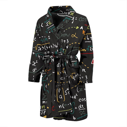 Math Pattern Print Design 04 Men Bathrobe-JORJUNE.COM