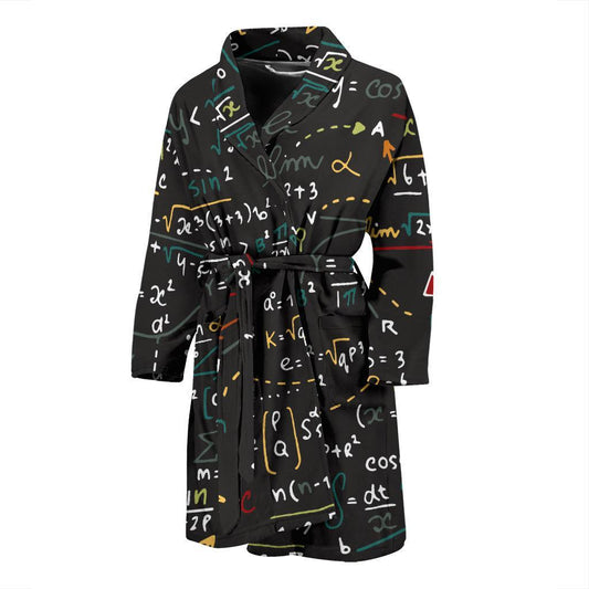 Math Pattern Print Design 04 Men Bathrobe-JORJUNE.COM