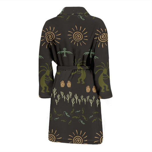 Mayan Pattern Print Design 04 Men Bathrobe-JORJUNE.COM