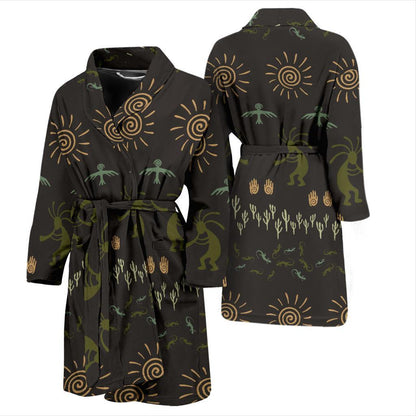 Mayan Pattern Print Design 04 Men Bathrobe-JORJUNE.COM