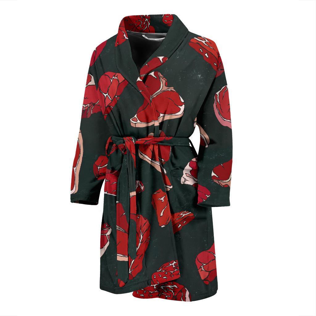 Meat Pattern Print Design 01 Men Bathrobe-JORJUNE.COM