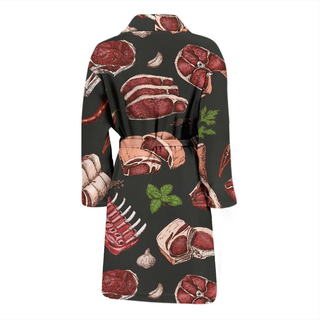 Meat Pattern Print Design 02 Men Bathrobe-JORJUNE.COM