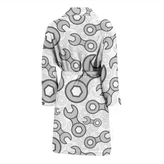 Mechanic Pattern Print Design 05 Men Bathrobe-JORJUNE.COM