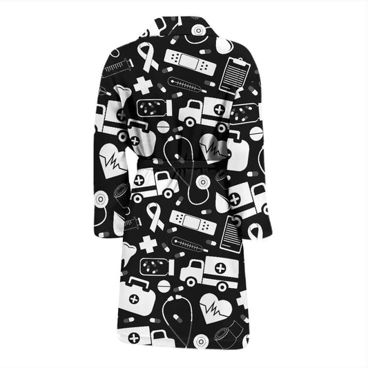 Medical Pattern Print Design 01 Men Bathrobe-JORJUNE.COM
