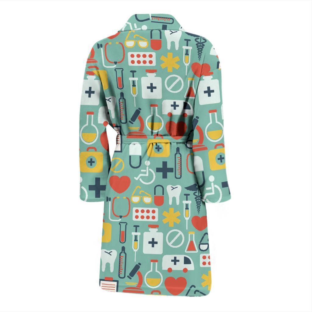 Medical Pattern Print Design 02 Men Bathrobe-JORJUNE.COM