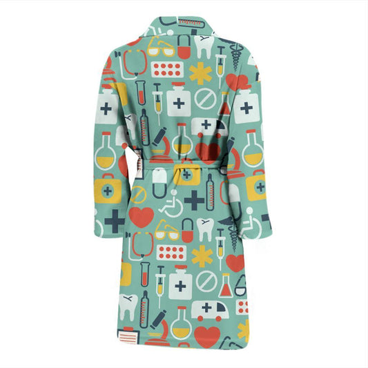 Medical Pattern Print Design 02 Men Bathrobe-JORJUNE.COM