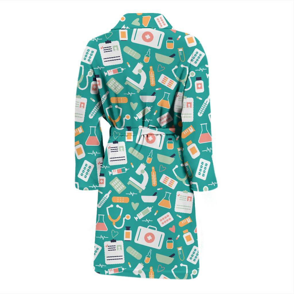 Medical Pattern Print Design 03 Men Bathrobe-JORJUNE.COM
