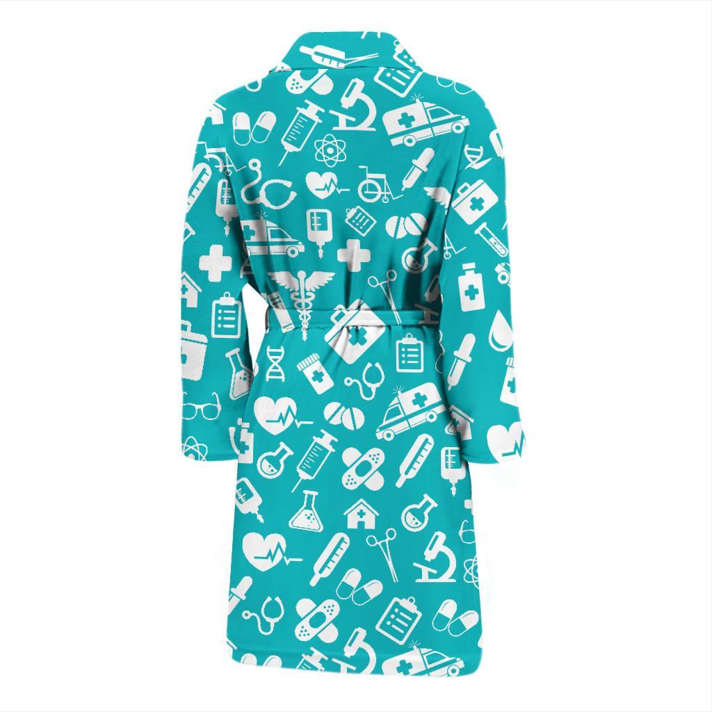 Medical Pattern Print Design 04 Men Bathrobe-JORJUNE.COM