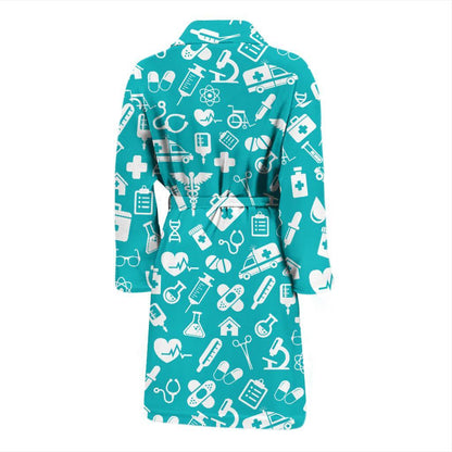 Medical Pattern Print Design 04 Men Bathrobe-JORJUNE.COM