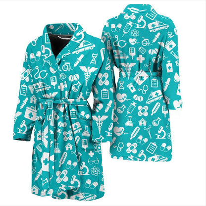 Medical Pattern Print Design 04 Men Bathrobe-JORJUNE.COM