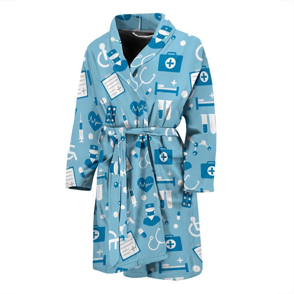 Medical Pattern Print Design 05 Men Bathrobe-JORJUNE.COM