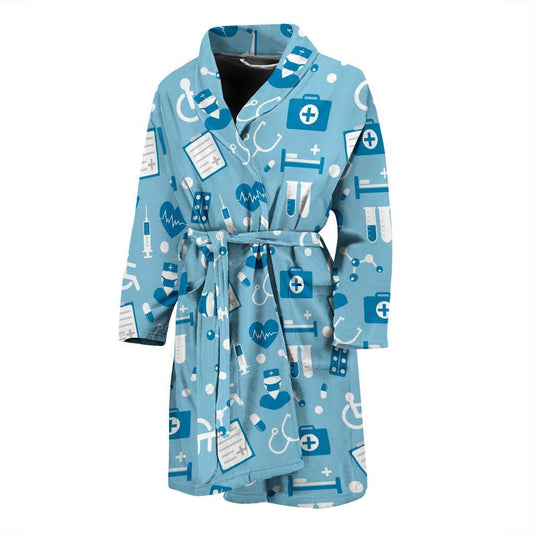Medical Pattern Print Design 05 Men Bathrobe-JORJUNE.COM