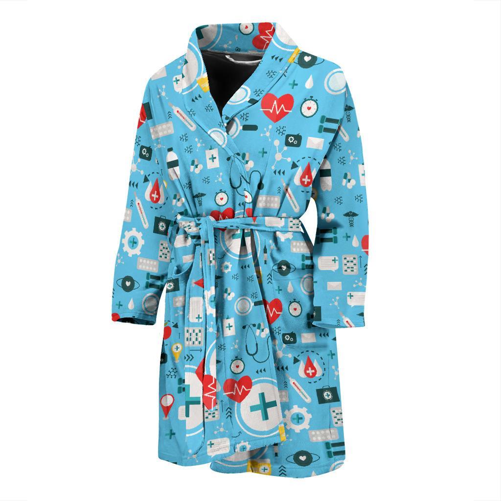 Medical Pattern Print Design 06 Men Bathrobe-JORJUNE.COM