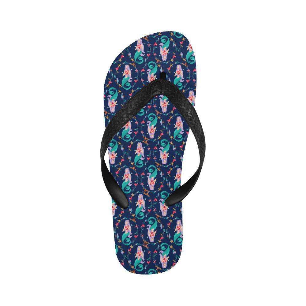 Mermaid Girl Cute Design Print Flip Flops-JTAMIGO.COM